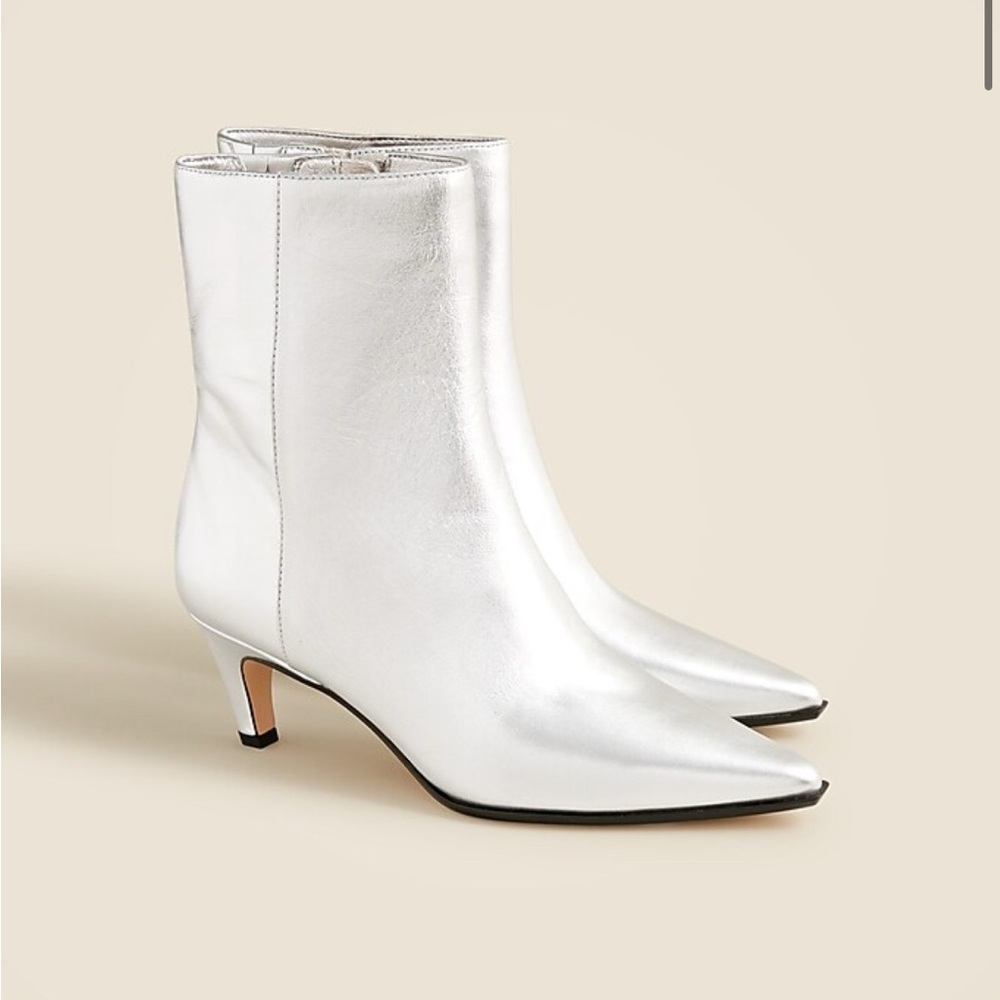 NIB J. Crew Stevie metallic leather ankle Boots 6.5
